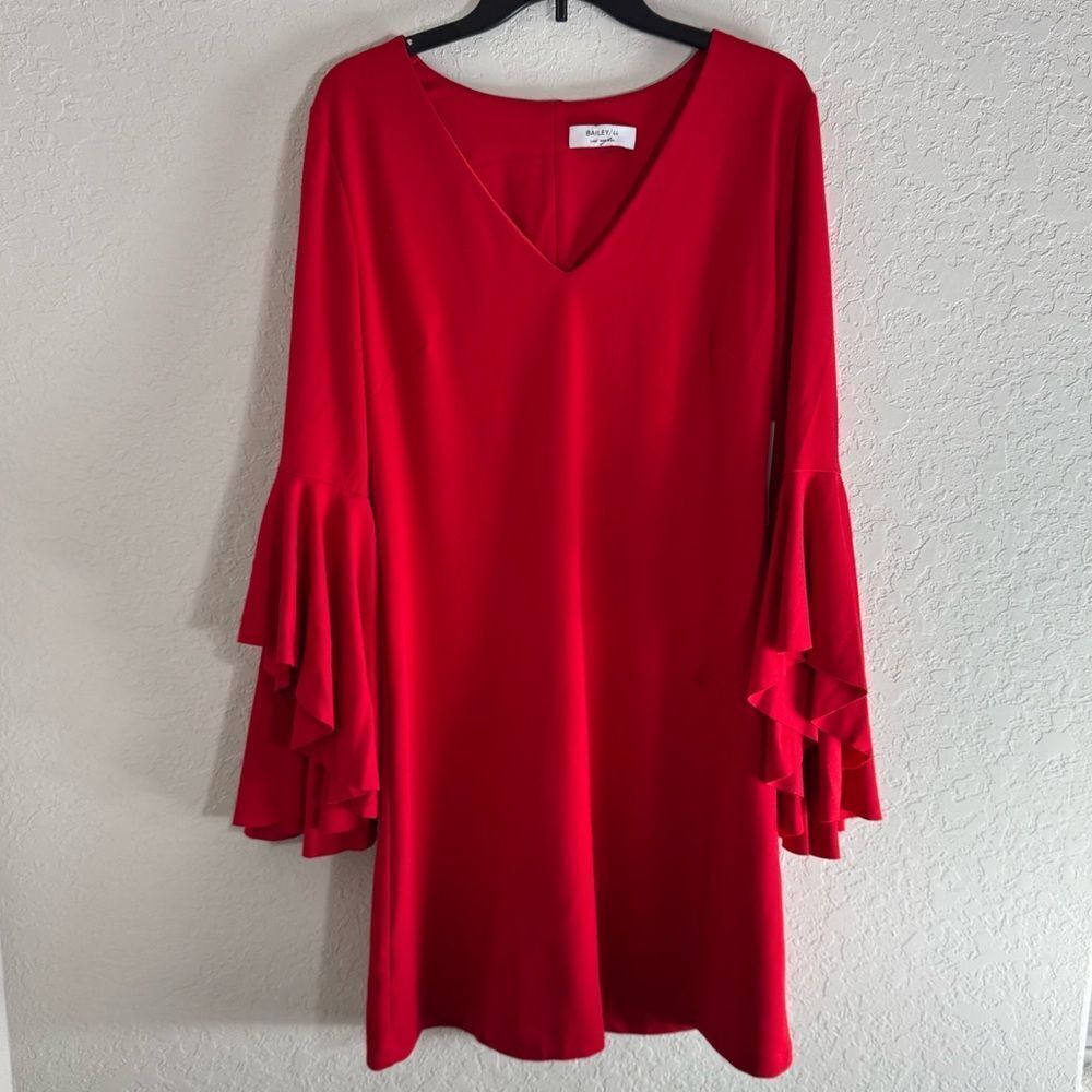 Bailey 44 Elegant Red Bell Sleeve Dress NWT - Picture 7 of 14